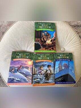 Magic Tree House Kids Book Set - Green Cover 4 books one hard cover 3 paperbacks